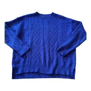 Ann Taylor knit crewneck sweater blue purple‎ size large
